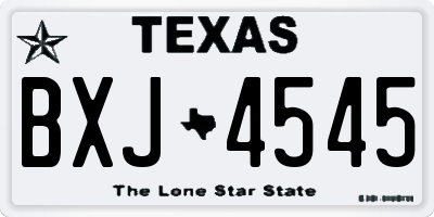 TX license plate BXJ4545