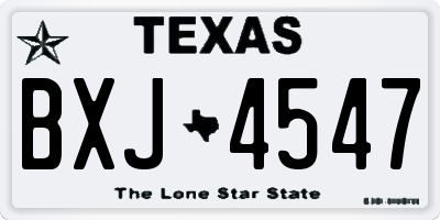 TX license plate BXJ4547