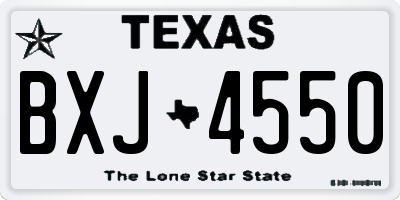 TX license plate BXJ4550