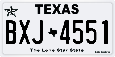 TX license plate BXJ4551