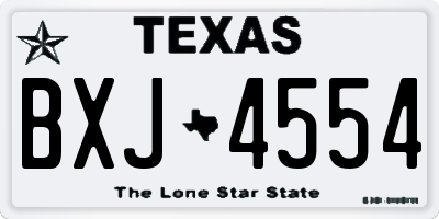 TX license plate BXJ4554