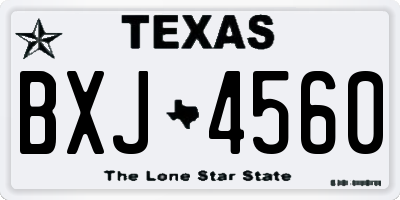 TX license plate BXJ4560