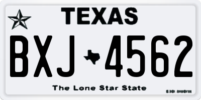TX license plate BXJ4562