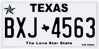 TX license plate BXJ4563