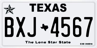 TX license plate BXJ4567
