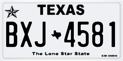 TX license plate BXJ4581