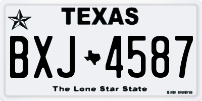 TX license plate BXJ4587