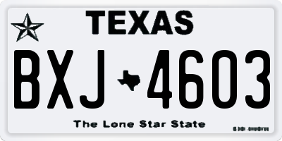 TX license plate BXJ4603