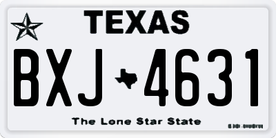TX license plate BXJ4631