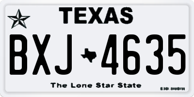 TX license plate BXJ4635