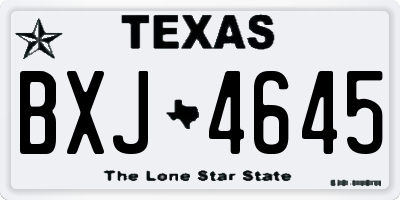 TX license plate BXJ4645