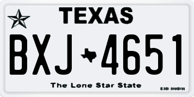 TX license plate BXJ4651