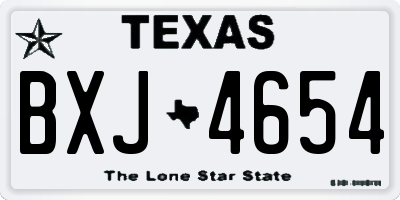TX license plate BXJ4654