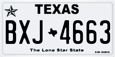 TX license plate BXJ4663