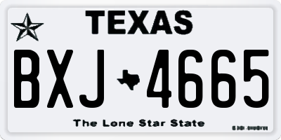 TX license plate BXJ4665