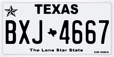 TX license plate BXJ4667