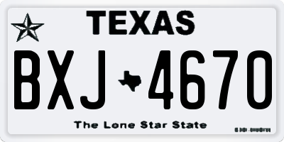 TX license plate BXJ4670