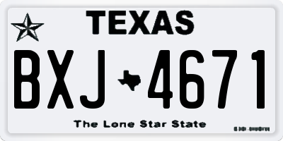 TX license plate BXJ4671