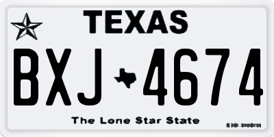 TX license plate BXJ4674
