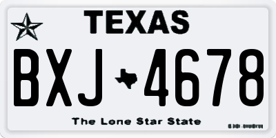 TX license plate BXJ4678
