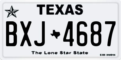 TX license plate BXJ4687
