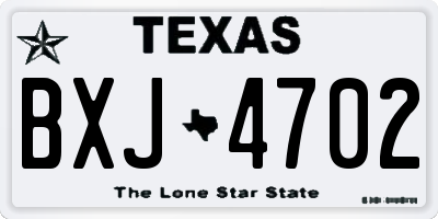 TX license plate BXJ4702