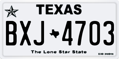TX license plate BXJ4703