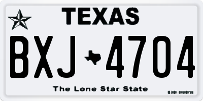TX license plate BXJ4704