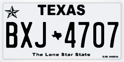 TX license plate BXJ4707