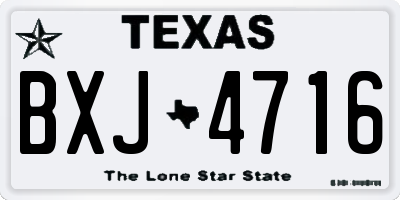 TX license plate BXJ4716