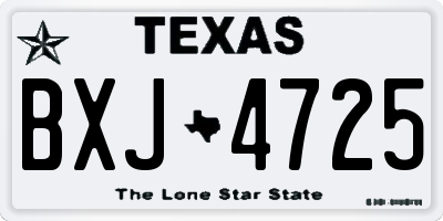 TX license plate BXJ4725