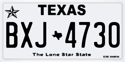 TX license plate BXJ4730