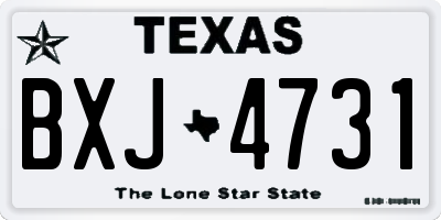 TX license plate BXJ4731