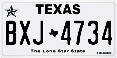 TX license plate BXJ4734