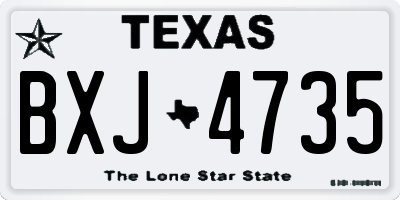 TX license plate BXJ4735