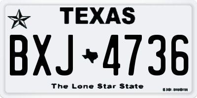 TX license plate BXJ4736