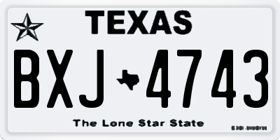 TX license plate BXJ4743