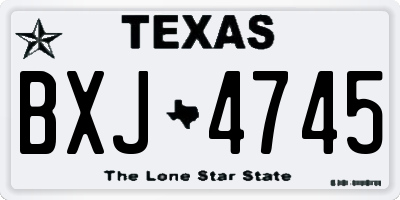 TX license plate BXJ4745