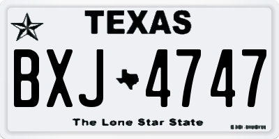 TX license plate BXJ4747