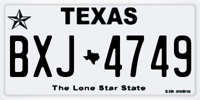TX license plate BXJ4749