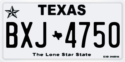 TX license plate BXJ4750