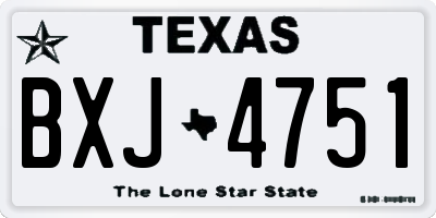 TX license plate BXJ4751