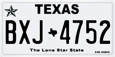 TX license plate BXJ4752
