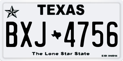 TX license plate BXJ4756