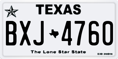 TX license plate BXJ4760