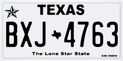 TX license plate BXJ4763
