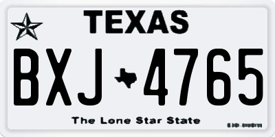 TX license plate BXJ4765