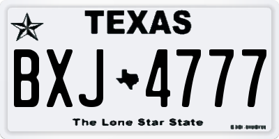 TX license plate BXJ4777