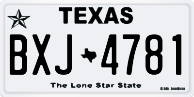 TX license plate BXJ4781