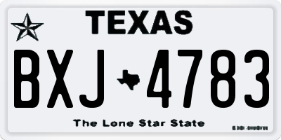 TX license plate BXJ4783